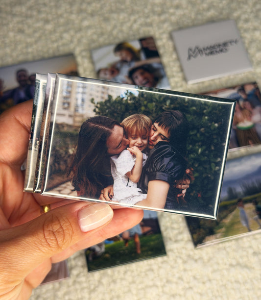 Button-Style Rectangular Photo Magnet - Set of 6 Magnets